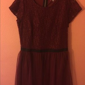 Party Prom Dress Maroon Sparkle