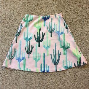 MISSGUIDED Bright Pink Cactus Mini A-Line Skirt