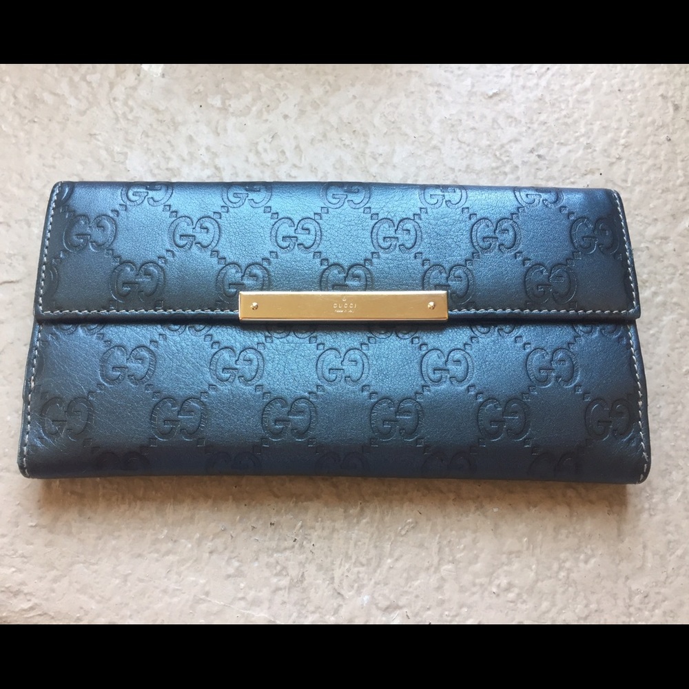 Gucci Monogram Guccissima Embossed Leather Wallet