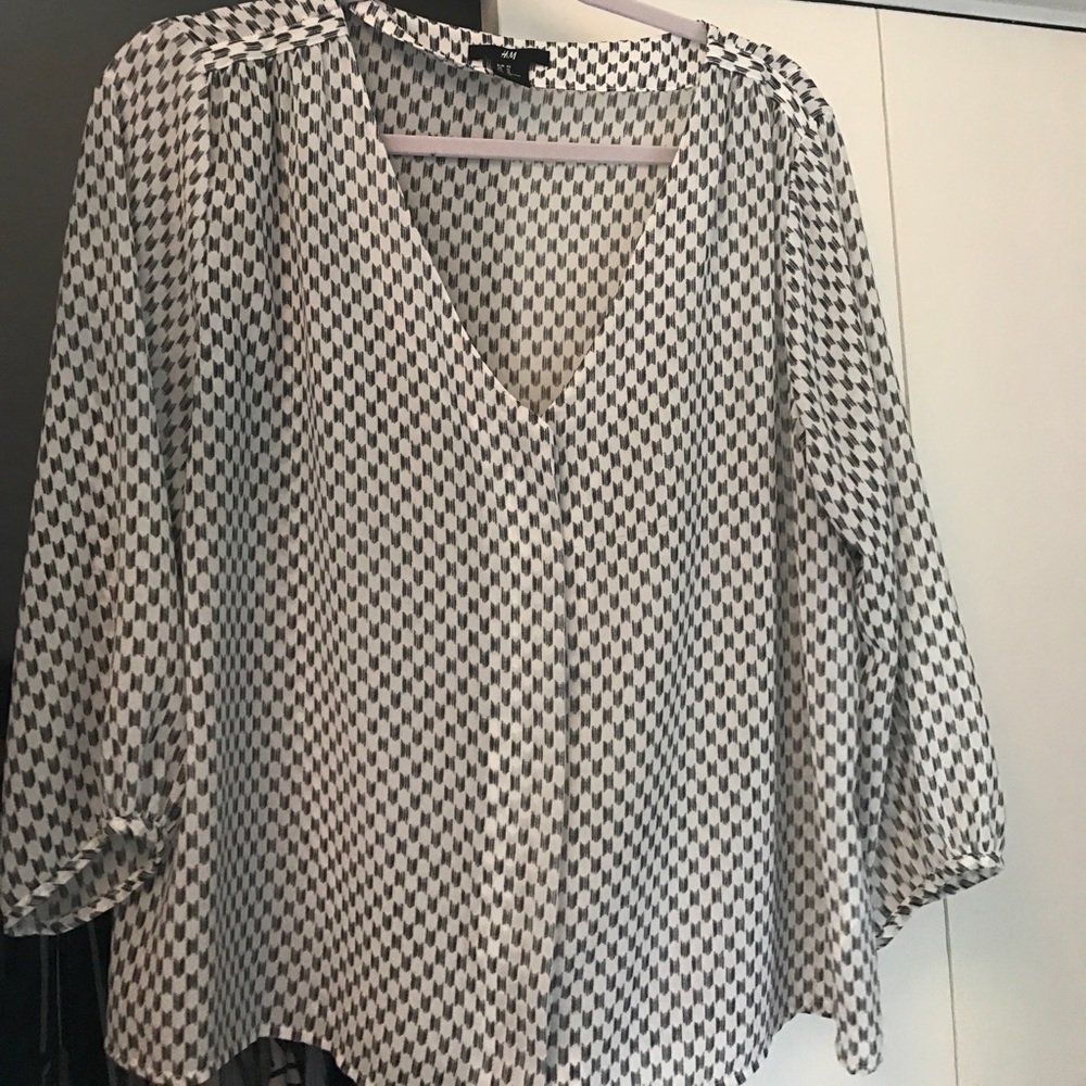 Patterned button down blouse