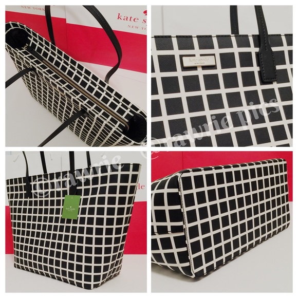 SALE New Kate Spade checkered large travel tote - Picture 2 of 4