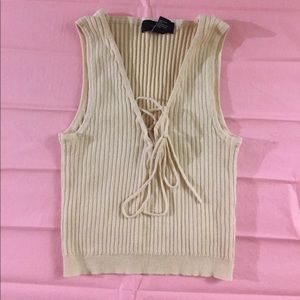 V-neck sweater crop top