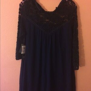 Lace Royal Blue Long sleeve Dress (LARGE)