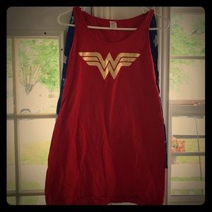 Wonder Woman Tank Top with Cape! Size Large
