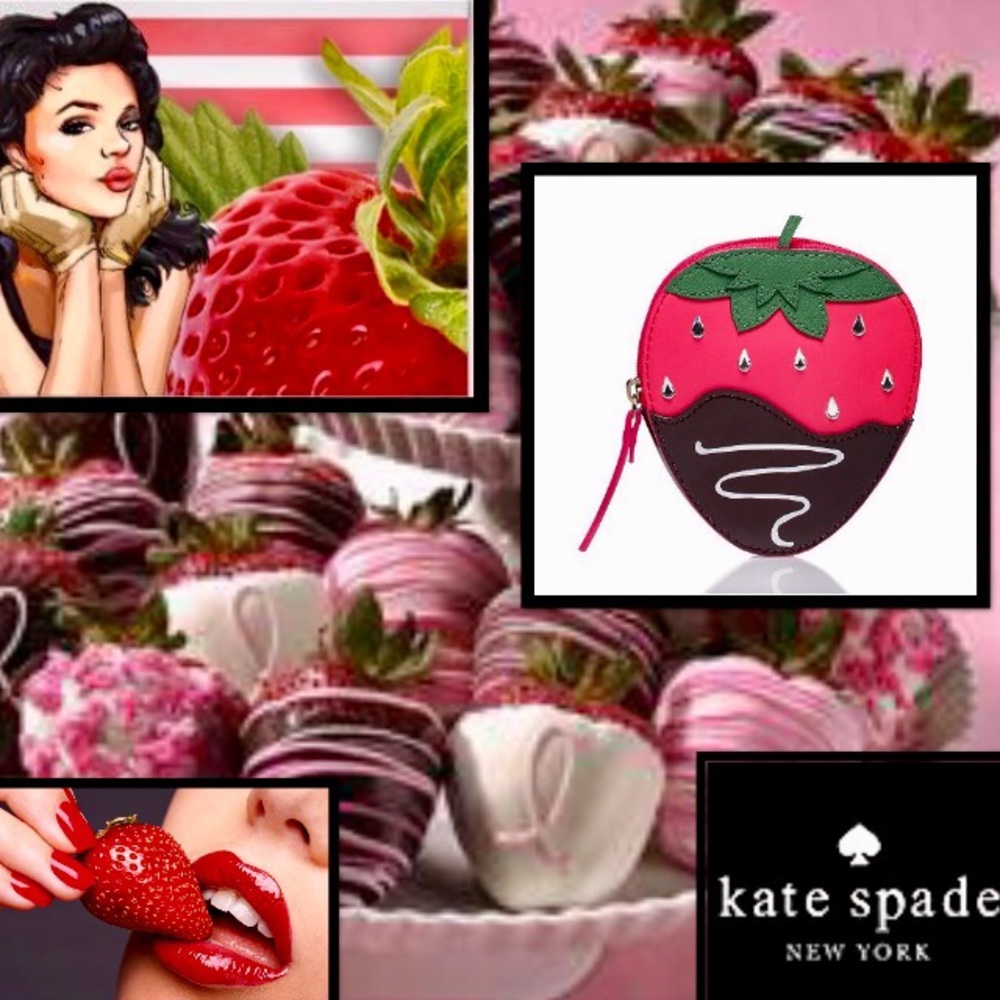 🌹Kate spade🍓Creme DeLa Creme StrawberryCoinPurse - Picture 2 of 6
