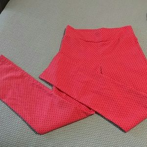Coral patterned pants by Margaret M