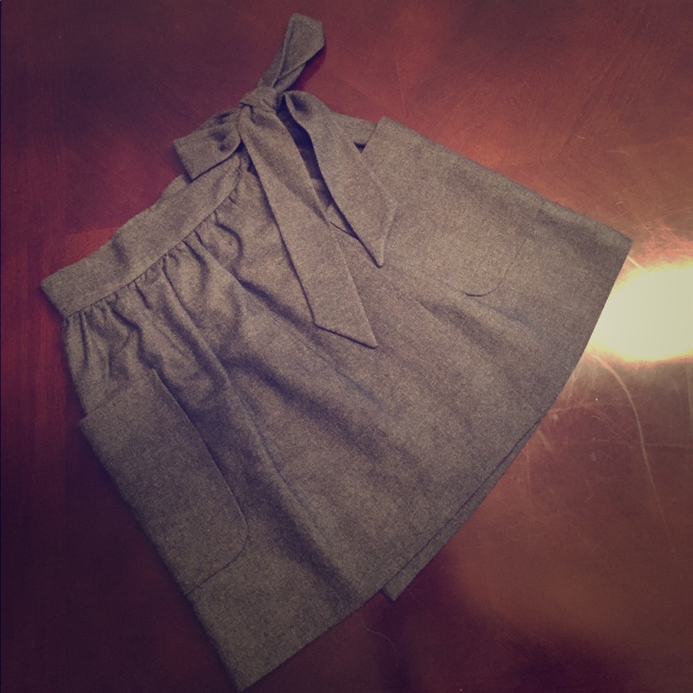 FCUK Gray Wool Wrap Skirt