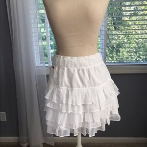 White ruffle skirt