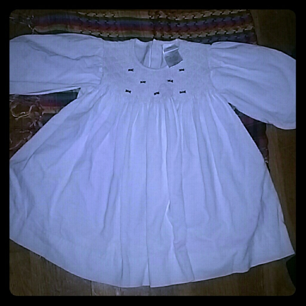 Carter's Holiday Ivory Corduroy Smocked Dress 24M