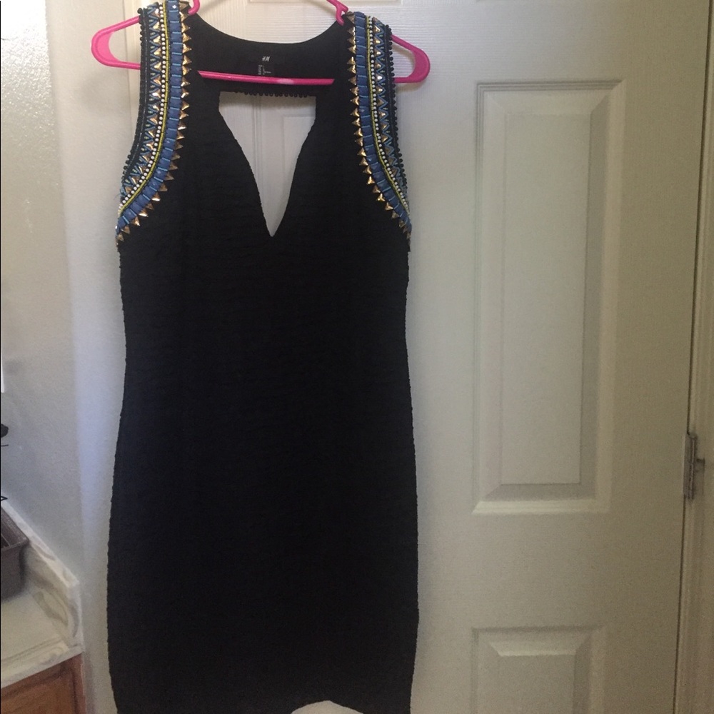 H&M Black Open Back Dress
