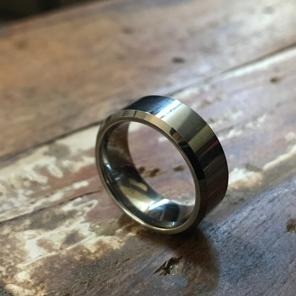 Men's Wedding Ring Size 8, Tungsten