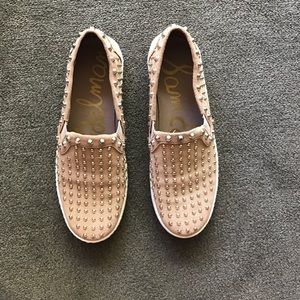 Sam Edelman nude suede Braxton slip-on sneakers