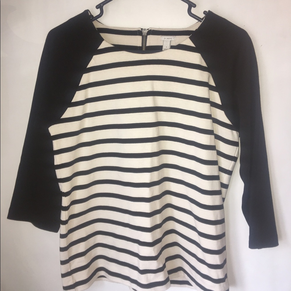 J.Crew Nautical Striped Shirt w Black Sleeves