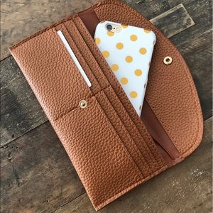 Women's Cognac Brown Faux Leather Wallet