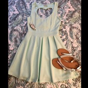 "LA Hearts" Teal Dress with Heart Cutout