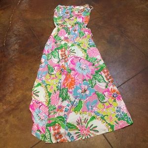 Strapless, Lilly Pulitzer, drawstring waste, maxi