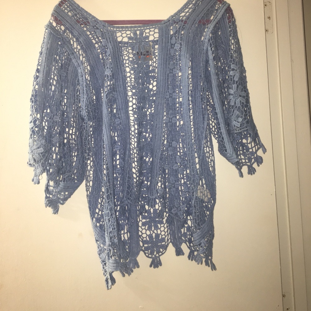 Light blue crochet top