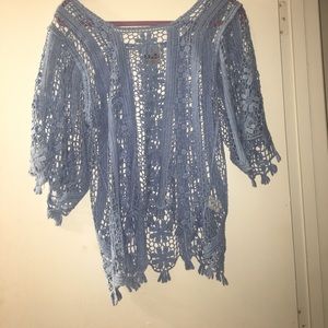 Light blue crochet top