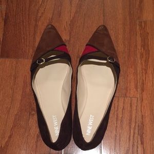 Nine West Brown TriColor Flats