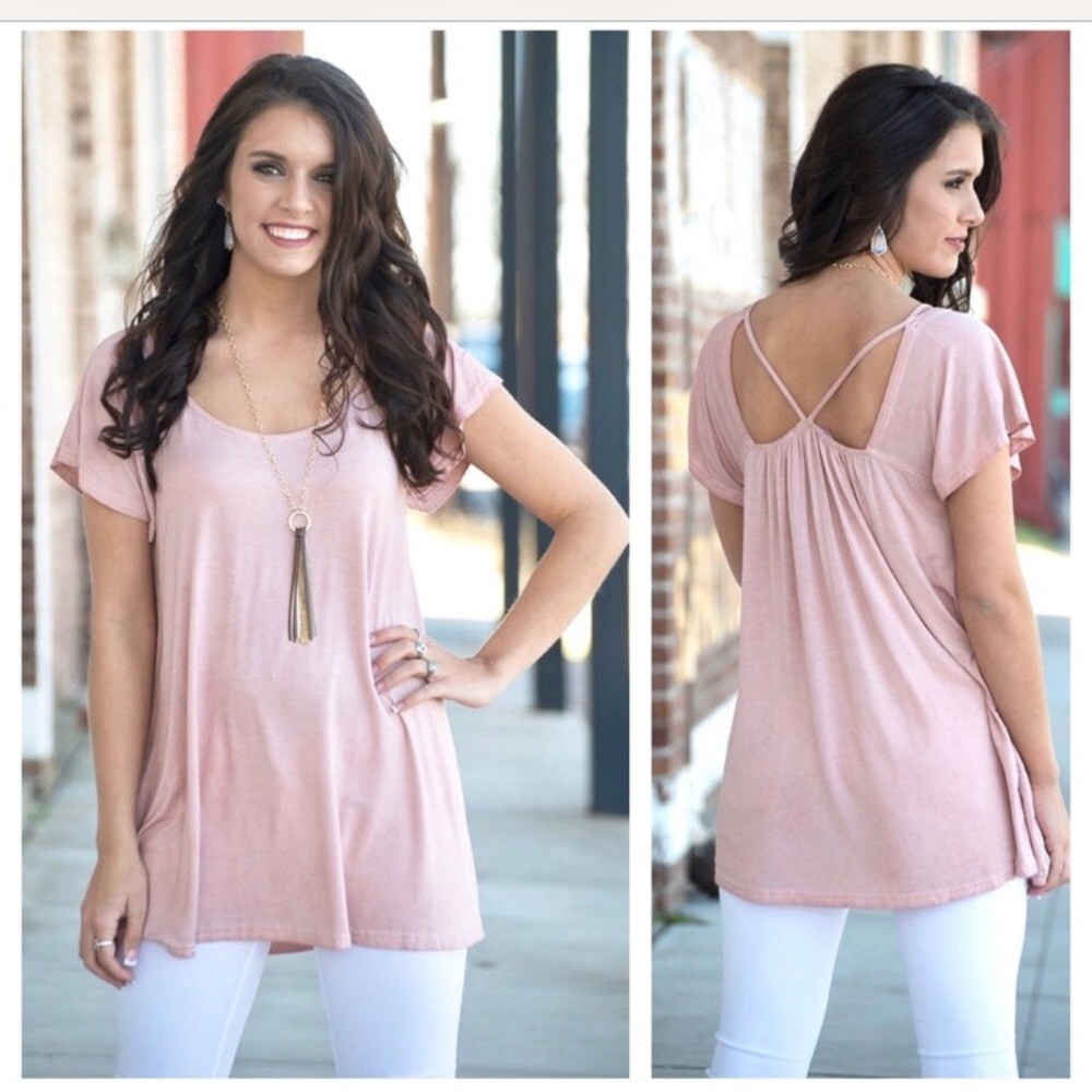 LAST ONE! (S) Blush Cross Back Tunic - Picture 2 of 2