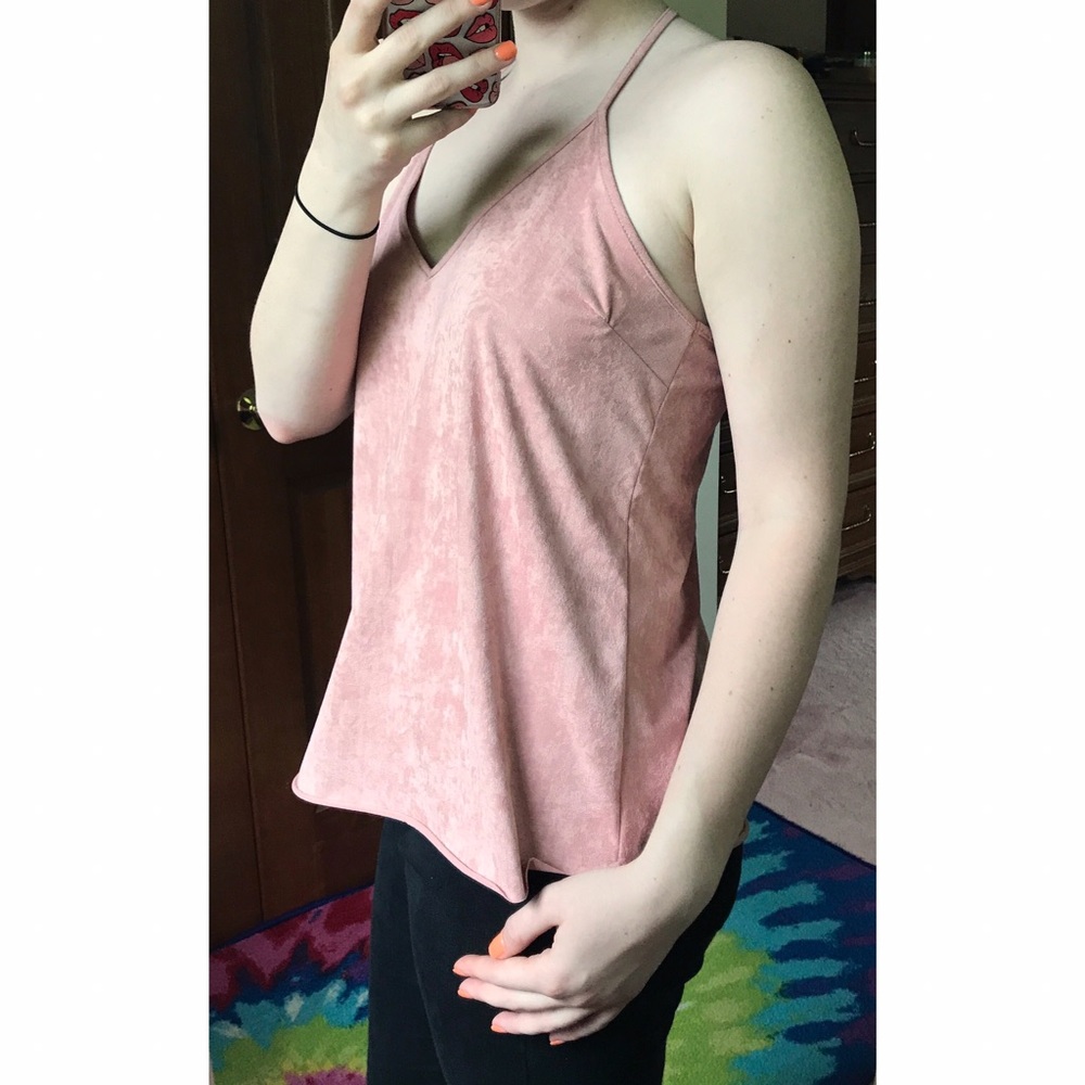 NWOT Blush Strappy Suede Tank 🎀