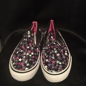 Black airwalk slip on sneakers w. Pink& purple ⭐️