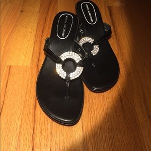 Good as new sparkly wedge sandals