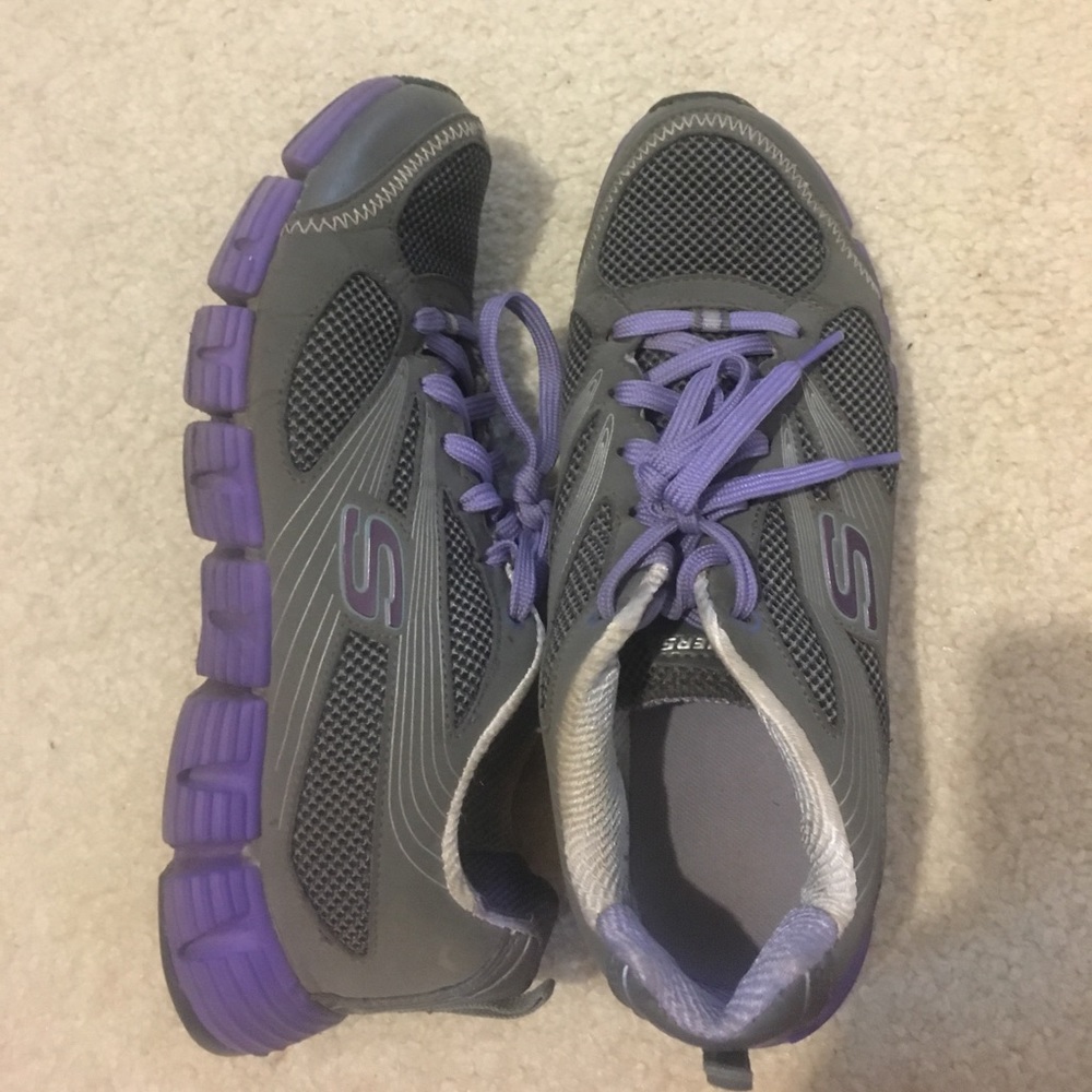 Grey and Purple Sketchers