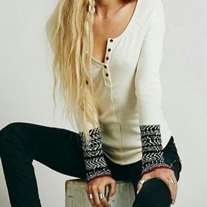 White free people long sleeve shirt!