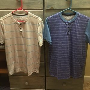 2 Hurley SS Henley shirts
