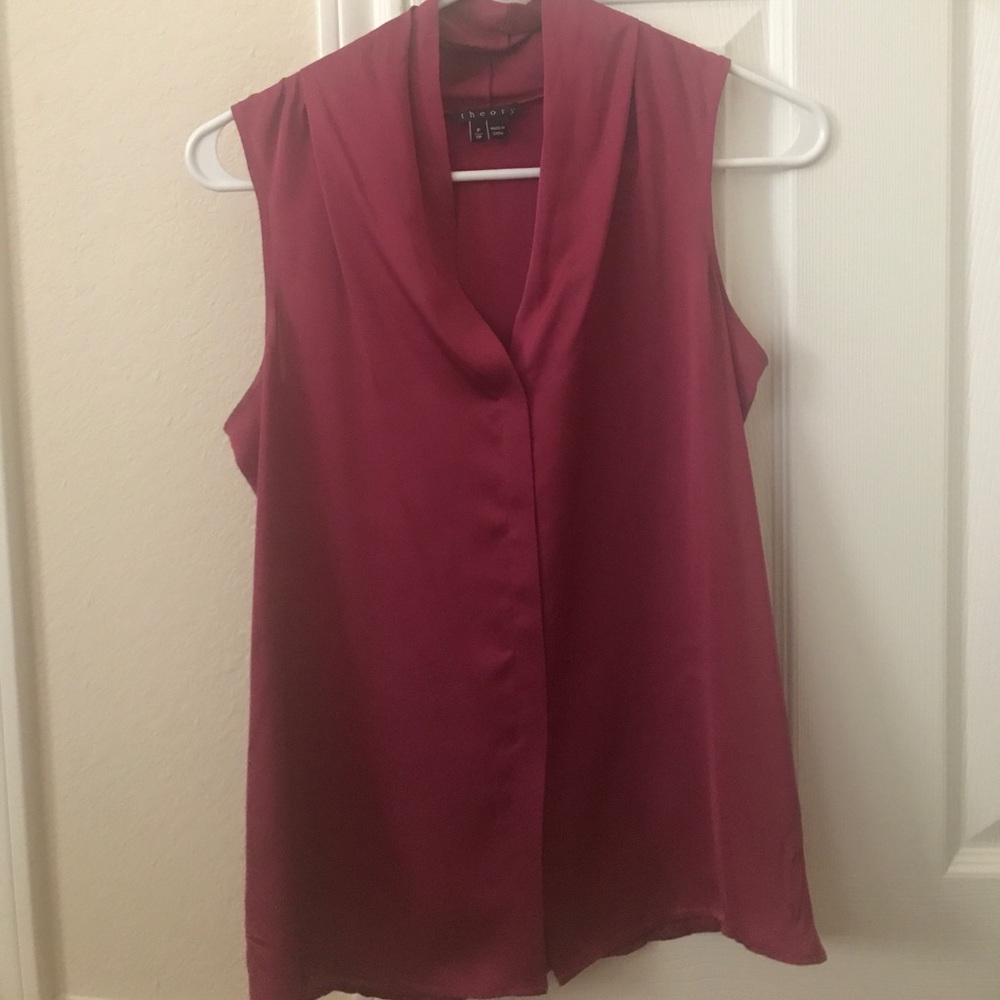 Theory silk top size petite