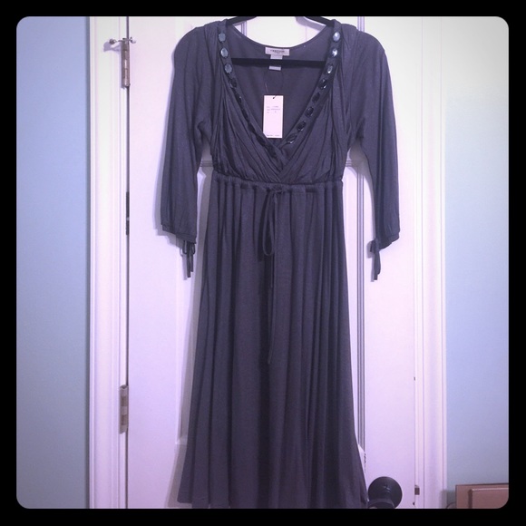 Vertigo Paris Dresses & Skirts - Gorgeous charcoal gray Vertigo Paris empire dress.