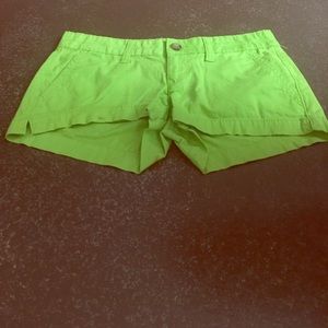 Green shorts by brand SO