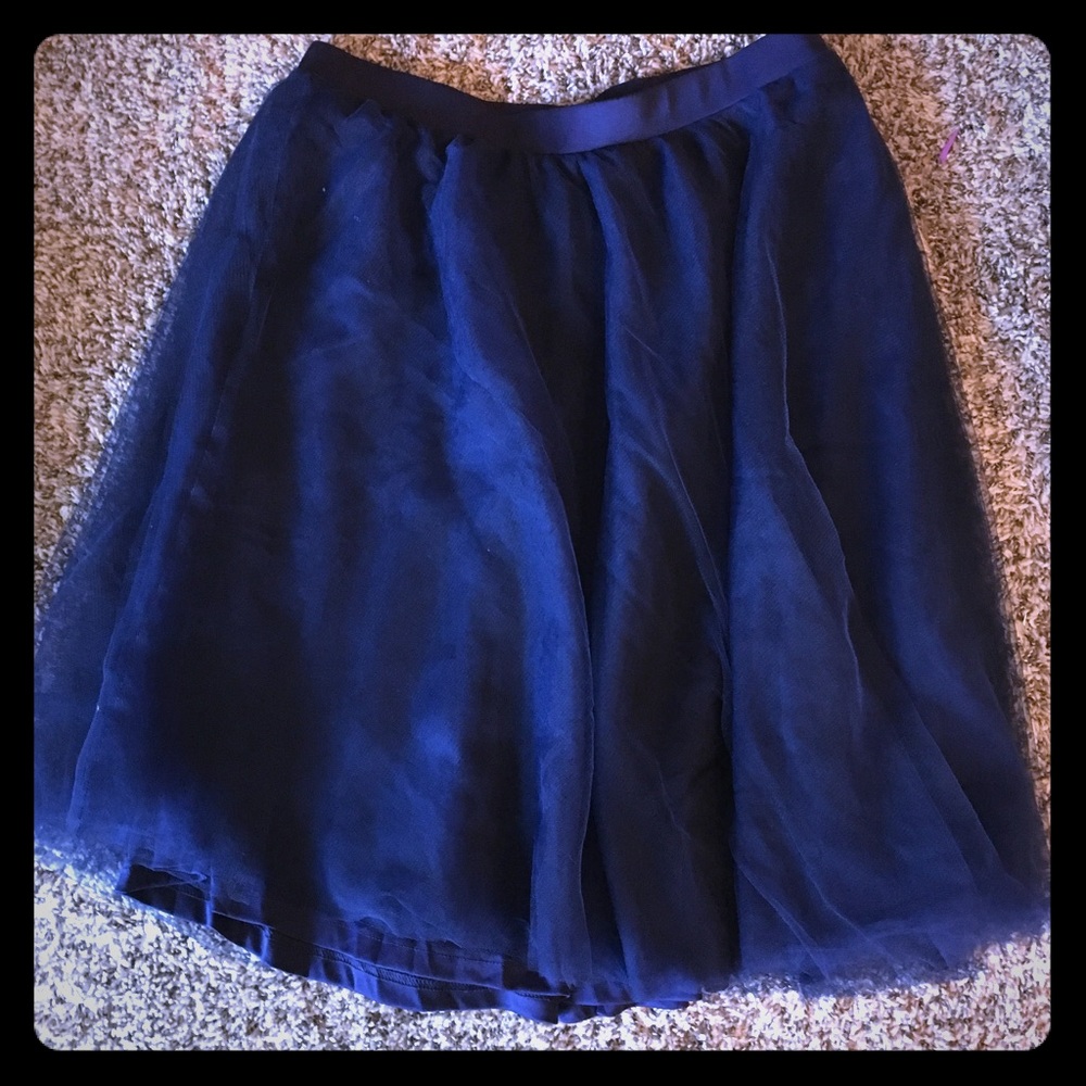 Navy Plus Size Tulle Ballerina Skirt