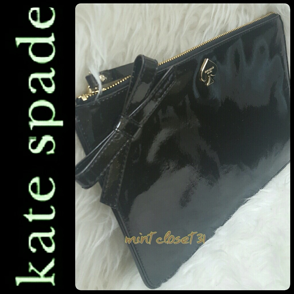 🆕 Kate Spade NY Patent Leather Clutch - Picture 2 of 9
