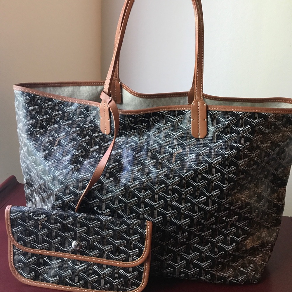 Goyard #11360 Chevron Saint Louis PM Canvas Tote