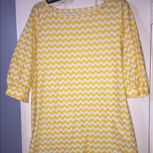 Yellow chevron Lolly Wolly doodle dress