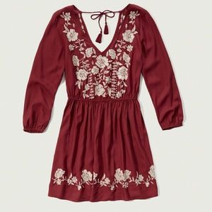 A&F embroidered tassel dress