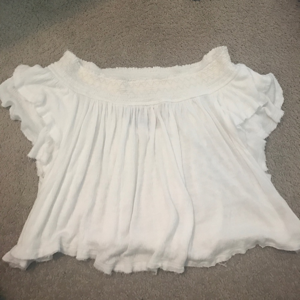 Cream off the shoulder crop top