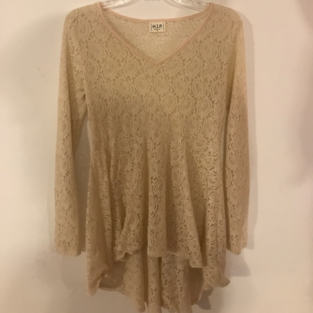 A lacy cream top from Buckle!