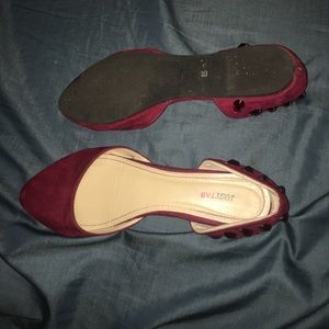 Burgundy Just Fab jeweled flats