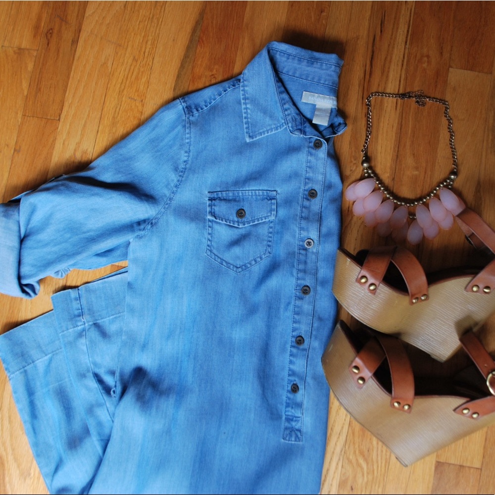 Banana Republic Denim Shirt Dress (4) (Pockets)