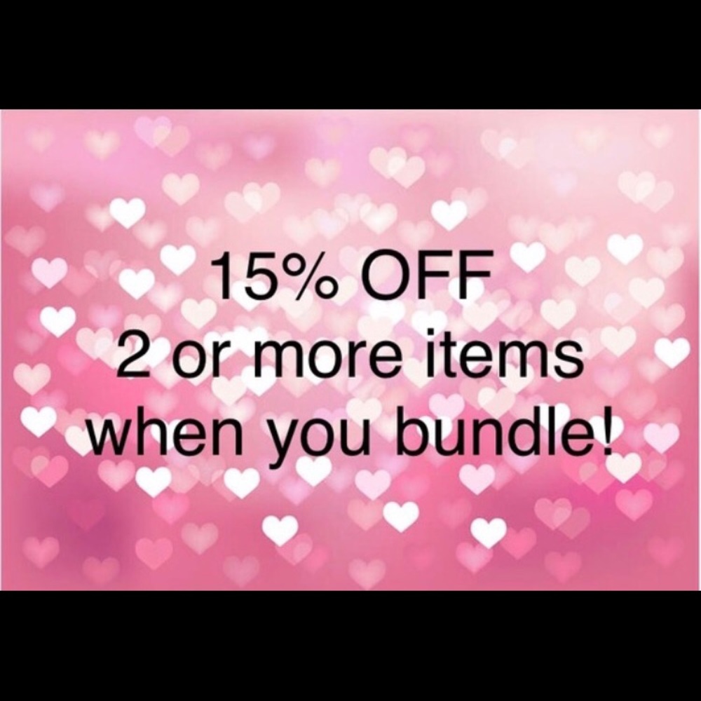 15% off bundles of 2+ items! 🎉💕