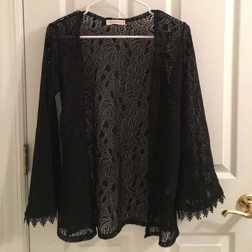 Black lace kimono