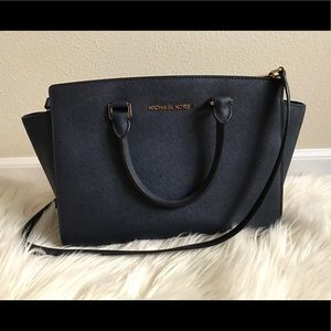 Michael Kors Selma Medium Satchel in Navy