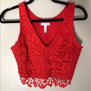 Lace orange two piece co-ord