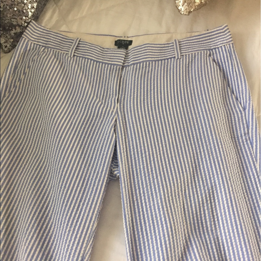 J. Crew City Fit seersucker pants, size 4