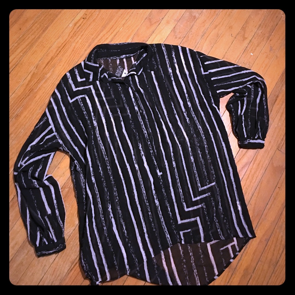 Black striped sheer blouse by Seneca Rising PacSun