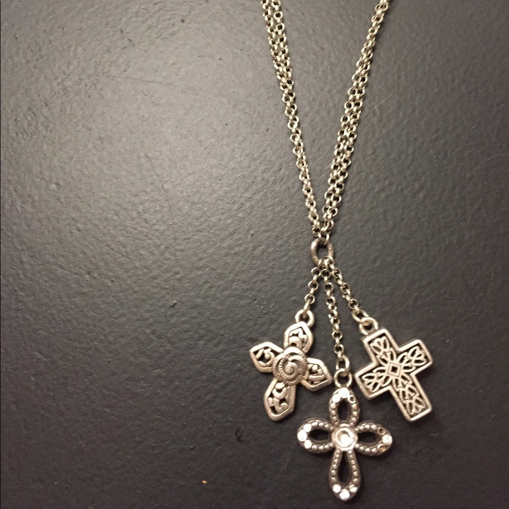 Brighton triple cross necklace