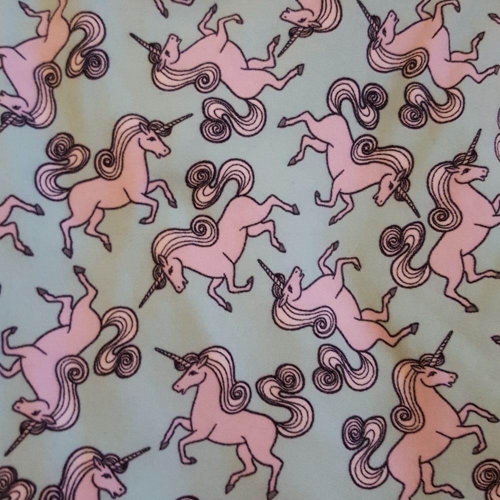 lularoe gently worn mint leggings TC pink unicorn